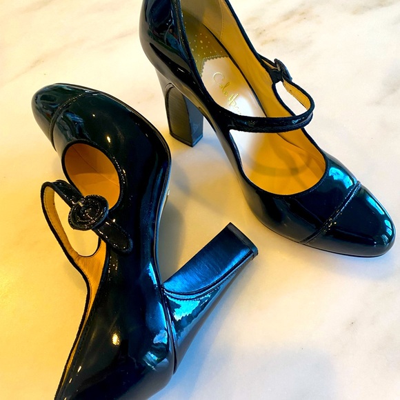 Cole Haan Platform Patent Leather Black MaryJane with Nike Air cushioning, CHIC - Picture 1 of 6